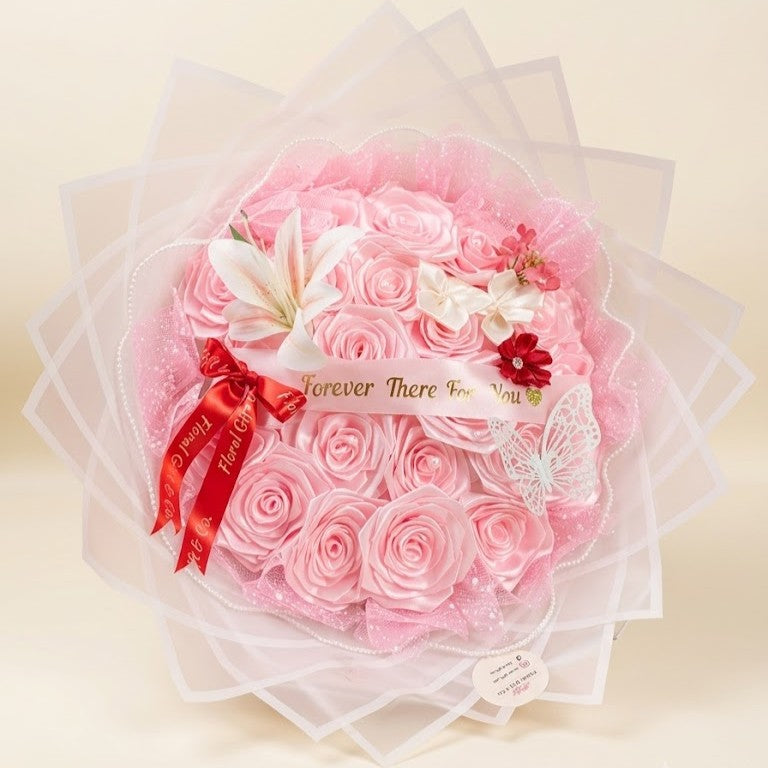 Luxury Pink Roses & Elegant Lily Bouquet